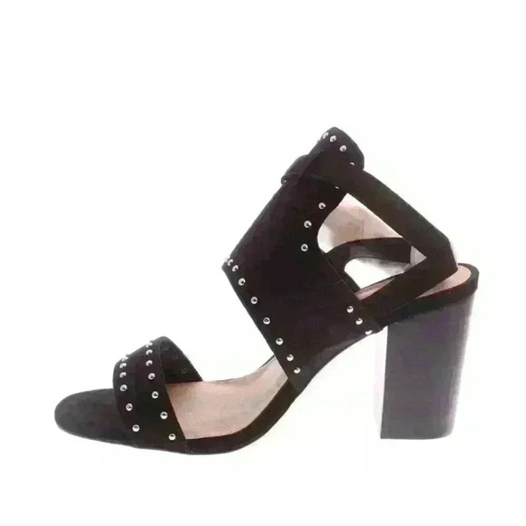 NIB ASOS TAROT CARD Wide Fit Western Black Suede Heeled Sandals $60 - Picture 2 of 9